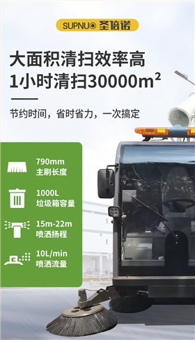 恒行6DS2200AW全封闭1吨自卸式垃圾箱驾驶式雾炮高压冲洗电动扫地车v_03